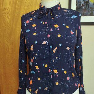 Space Pattern Buttonfront Shirt